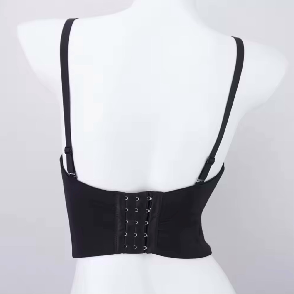 Glam Crystal Nude Corset Top Sexy Club Wear Dancer Party Streetwear Fashion - Picture 2 of 3